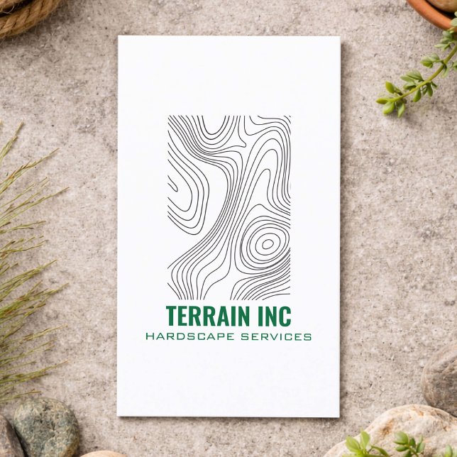 Modern Hardscape Contractor Topography Business Card (Creator Uploaded)