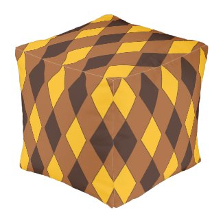 Modern Harlequin Diamond Pattern Pouf