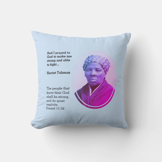 Modern HARRIET TUBMAN Quote Throw Pillow (Front)