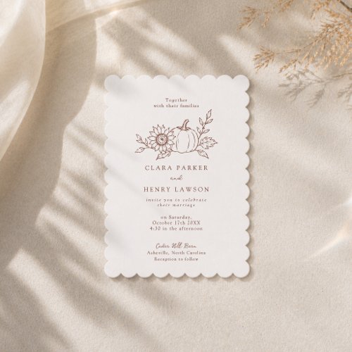 Modern Harvest Pumpkin Wedding Invitation