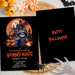 Modern Haunted House Black Cat Witch Halloween Invitation<br><div class="desc">Step into the spooky season with our “Ghoul Gang” Halloween party invitations! Perfect for your little one’s costume party, these invites are a playful blend of eerie and adorable. With a monster truck leading the Boo Crew, each card is a ticket to a frightfully fun night. Crafted with modern watercolor...</div>