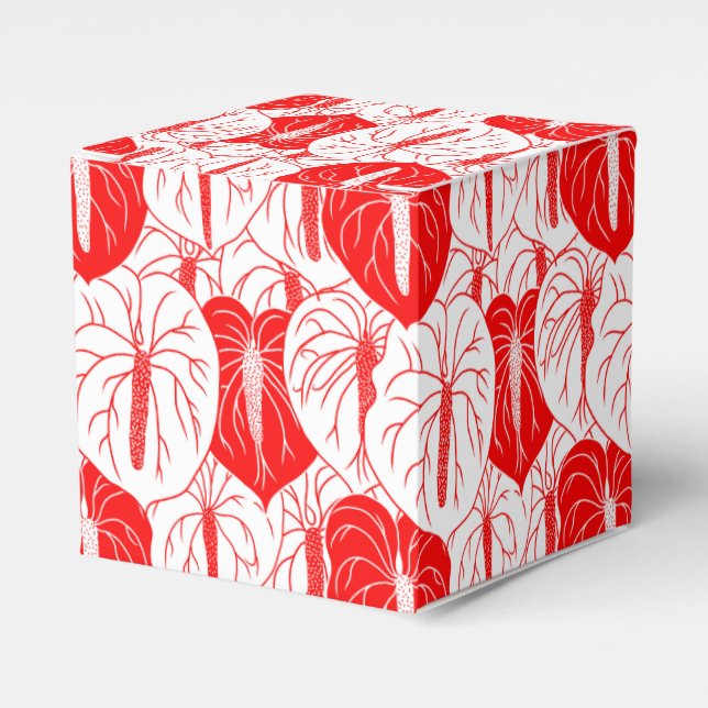 Modern Hawaiian Anthurium print pattern Favor Boxes (Front Side)