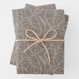 Modern Hawaiian Anthurium print pattern Wrapping Paper Sheets