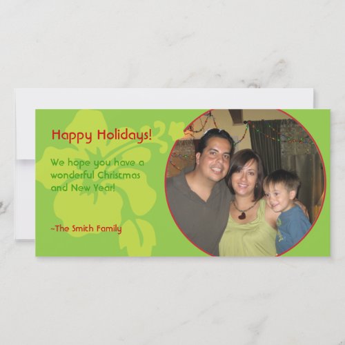 Modern Hawaiian Hibiscus Christmas Photo Card