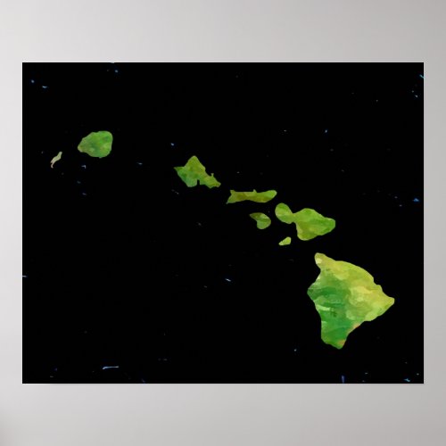 Modern Hawaiian Island Chain Poster