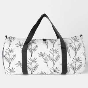 Modern hawaiian print bird of paradise pattern acc duffle bag