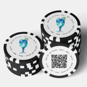 Modern Hawaiian QR Corporate Event Drink Voucher  Poker Chips