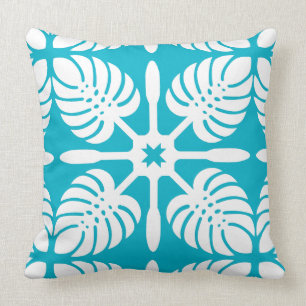 Modern HAWAIIAN QUILT PILLOW- Monstera Throw Pillow