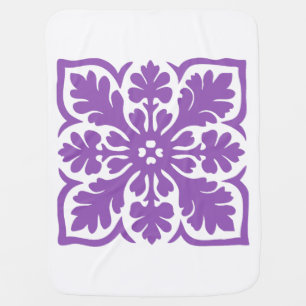 Modern Hawaiian Quilt Purple Island Design Baby Blanket