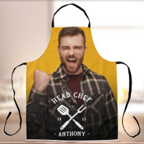 Modern Head Chef Cool Name Men's Apron