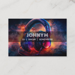 Modern Headphones DJ Songwriter Music Singer Business Card