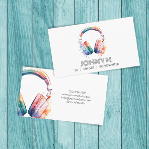 Modern Headphones DJ Songwriter Music Singer Business Card