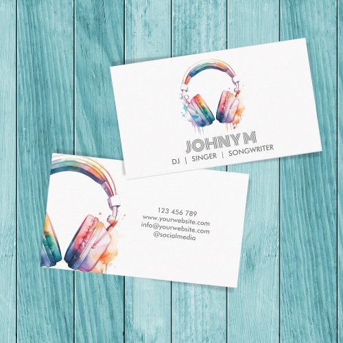 Modern Headphones DJ Songwriter Music Singer Business Card