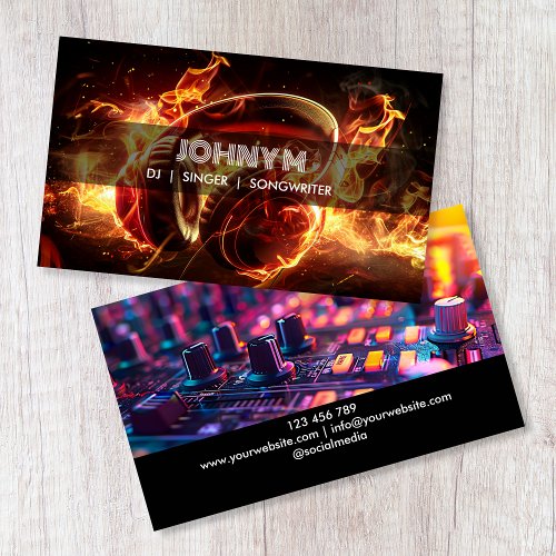 Modern Headphones DJ Songwriter Music Singer Business Card