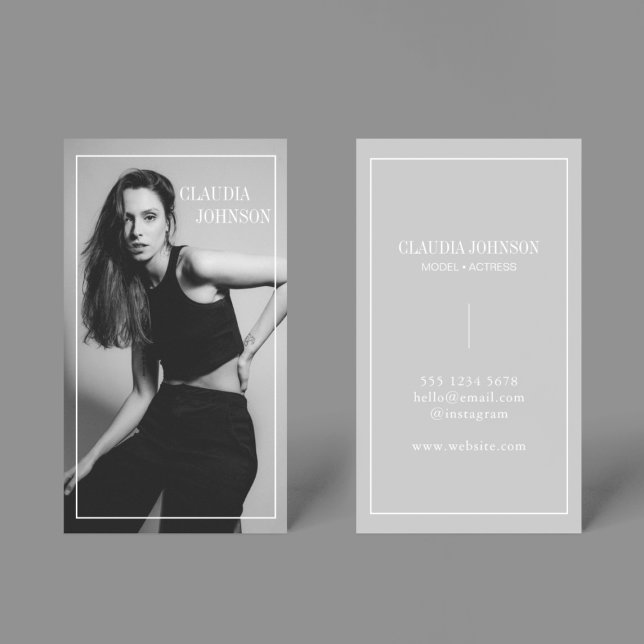 Modern Headshot Photo Acting Theatre Fashion  Business Card (Creator Uploaded)