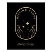 Modern Healing Hands Massage Gold Logo Download