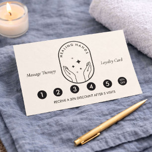 Modern Healing Hands Massage Ivory Loyalty Card