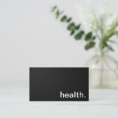 Modern Health Professional- Black Texture Business Card (Standing Front)