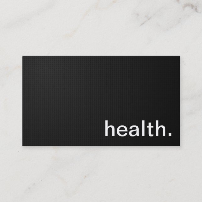 Modern Health Professional- Black Texture Business Card (Front)