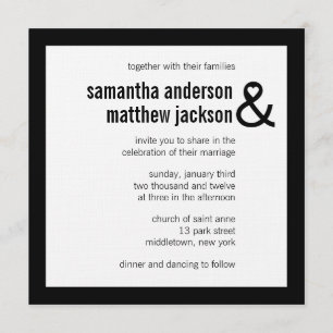 Modern Heart Ampersand Wedding Invitation