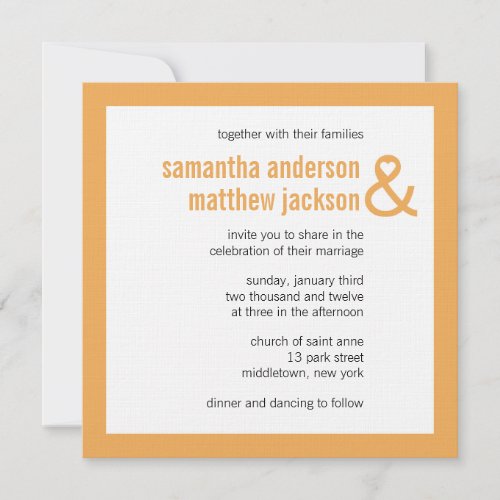Modern Heart Ampersand Wedding Invitation