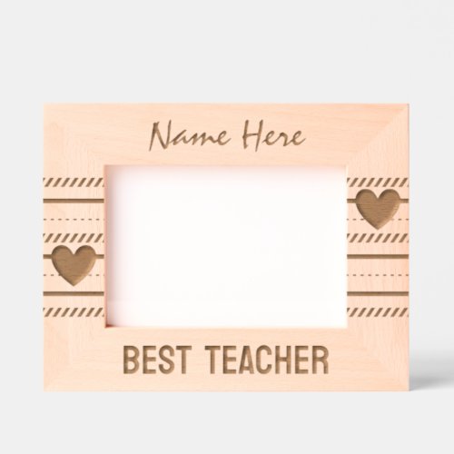 Modern Heart and Cute Line Art, Best Teacher Engraved Frames