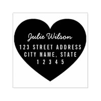 Modern Heart Background Personal Home Address Self-inking Stamp