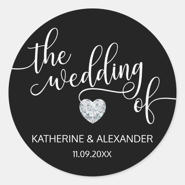 Modern Heart Black White THE WEDDING OF Seals (Front)