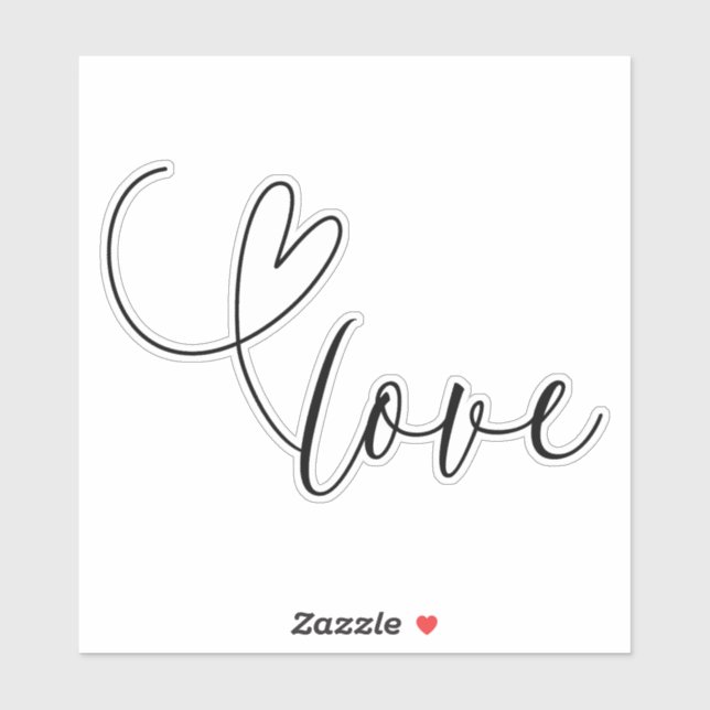 Modern Heart Black White Wedding Bridal Shower  Sticker (Sheet)