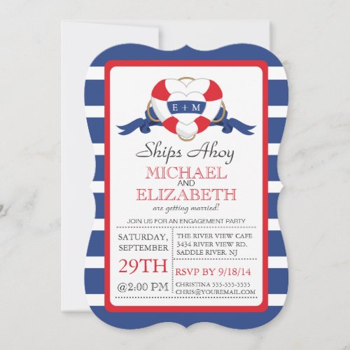 Modern Heart Buoy Engagement Party Announcement