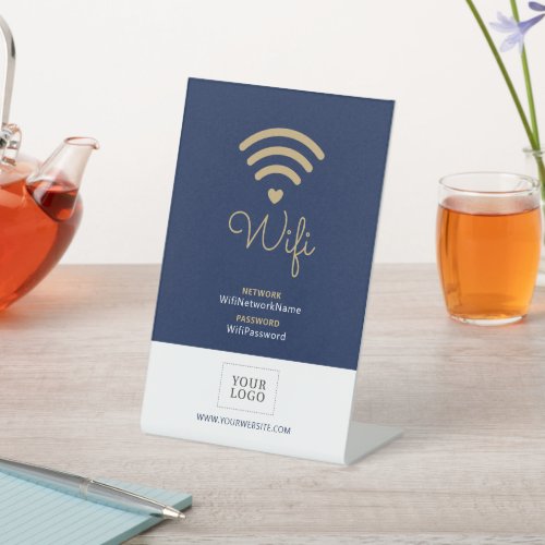 Modern Heart Business Wifi Password Welcome Sign