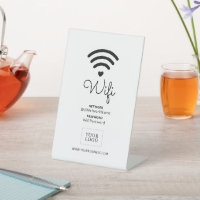 Modern Heart Business Wifi Password Welcome Sign