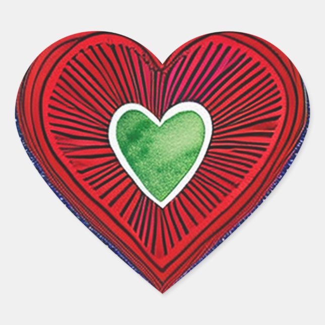 Modern Heart Drawing Valentine's Day Sticker (Front)