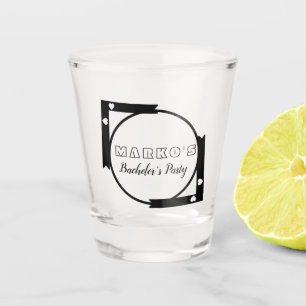Modern Heart Frame Logo Bachelor Party Shot Glass