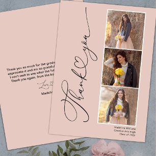 Modern Heart Graduation Thank You Card