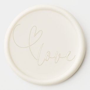 Modern Heart Love Minimal Wedding Wax Seal Sticker