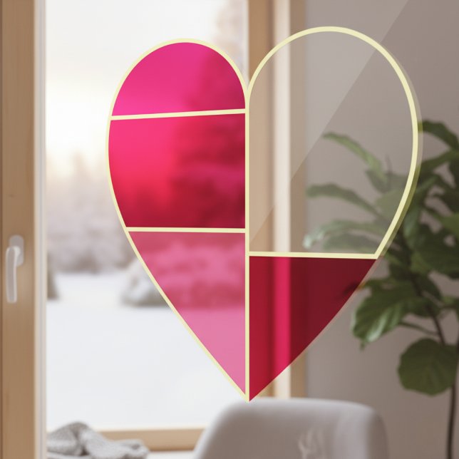Modern Heart Panel Window Decal for Valentines Day (Modern Heart Panel Window Decal for Valentines Day)