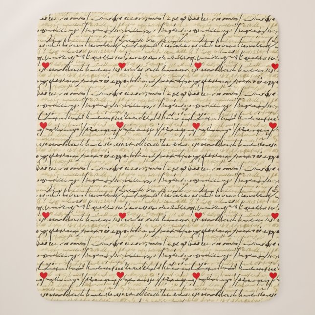 Modern Heart Pattern with Script Background (4) Sherpa Blanket (Front)