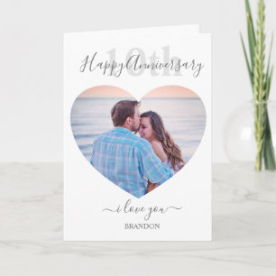 Modern   Heart Photo   Any Year Anniversary Card