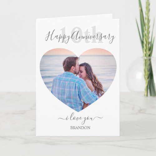 Modern | Heart Photo | Any Year Anniversary Card