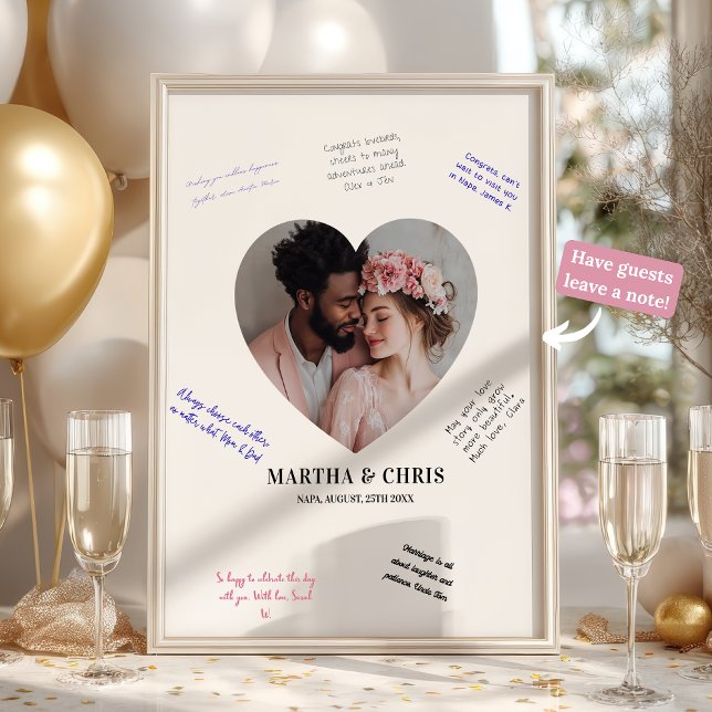 Modern Heart Photo Wedding Signature Guestbook (Modern Heart Photo Wedding Signature Guestbook)