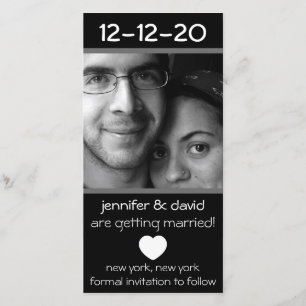 Modern Heart Save The Dates (Gray) Date