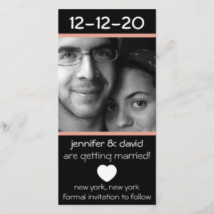 Modern Heart Save The Dates (Peach) Date