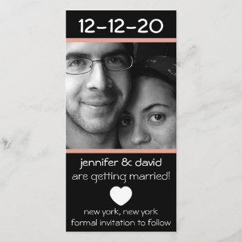 Modern Heart Save The Dates (peach) Save The Date by WindyCityStationery at Zazzle