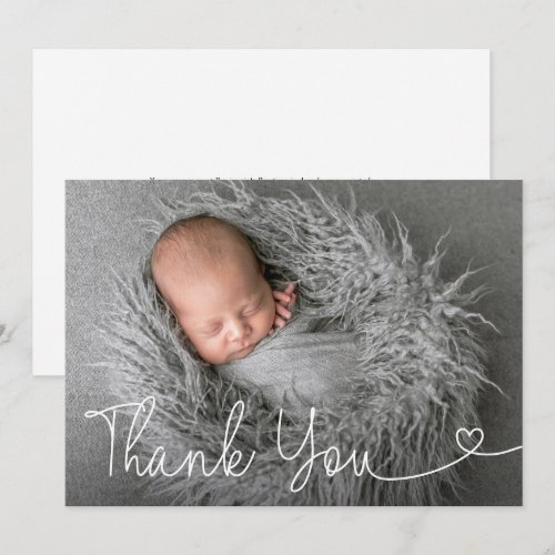 Modern heart script Customizable Boy Baptism Photo