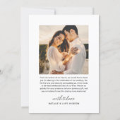 Modern Heart Script Wedding Photo Collage Thank You Card (Back)