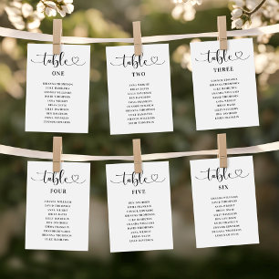 Modern Heart Script Wedding Seating Chart Invitation
