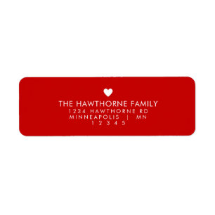 Modern Heart Send Love Minimal Chic Red Valentine Label