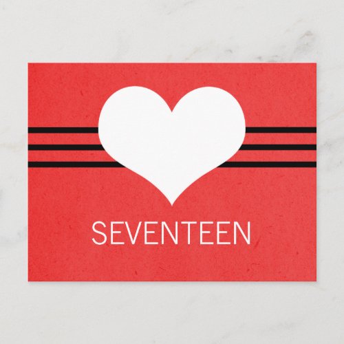 Modern Heart Table Number Postcard Red
