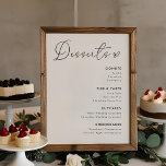 Modern Heart Wedding Desserts Menu Sign<br><div class="desc">Custom-designed wedding desserts menu sign poster featuring elegant heart calligraphy with modern black and white design.</div>